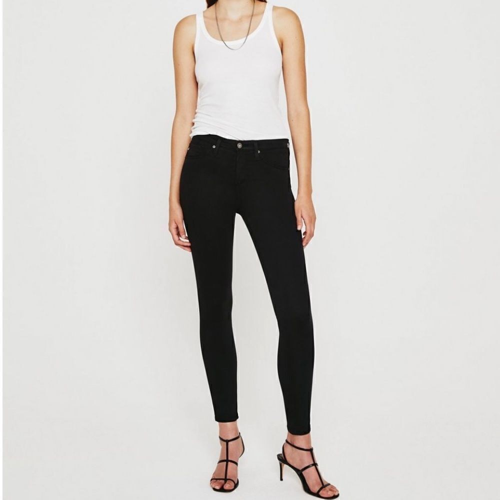 AG x Anthropologie 26R Abbey midrise super skinny ankle stretch black jeans